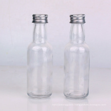 round 50ml wine/liquor glass bottle with aluminum lid